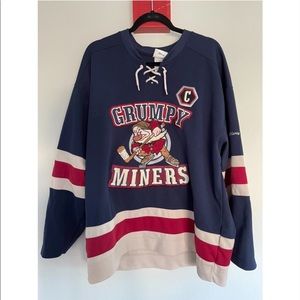 Vintage Walt Disney World Snow White Grumpy Miners Ice Hockey Jersey
